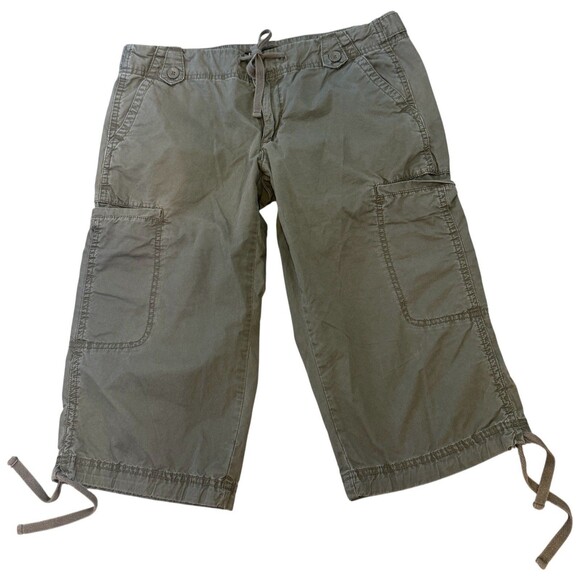 Calvin Klein Jeans Cropped Cargo Pant Womens Size 10 Olive Green - Picture 1 of 12